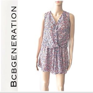 BCBGeneration Floral Sheer Mini Dress XS